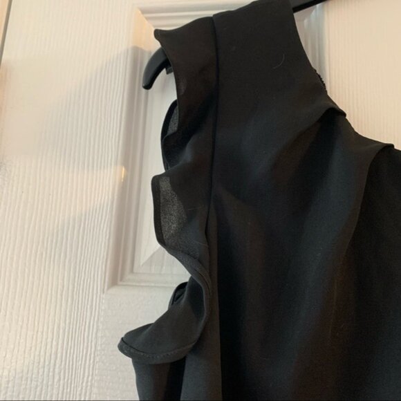 Express Black Fit & Flare Dress with Lace Detail 10 - Picture 3 of 12